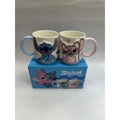 Stitch 2li Kabartmalı Kupa Bardak