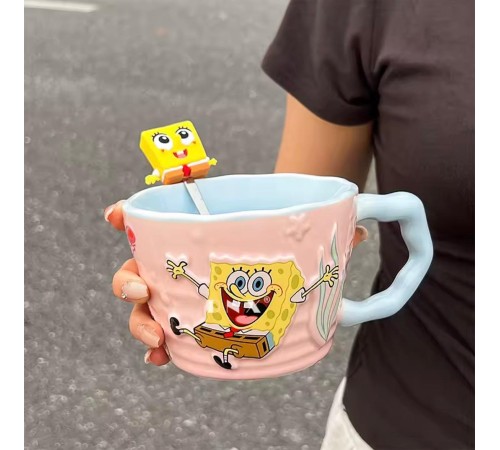 Sünger Bob Kaşıklı Kupa Bardak