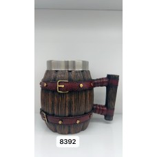 Büyük Boy Kemerli Fıçı Şeklinde Çelik Kupa Kod 8392