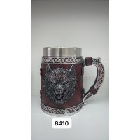Büyük Boy Kurt Motifli Çelik Kupa Bardak Kod 8410