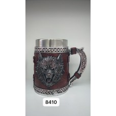 Büyük Boy Kurt Motifli Çelik Kupa Bardak Kod 8410