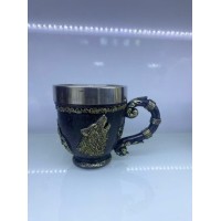 Kurt işlemeli Çelik Kupa Kod 6922 