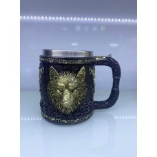 Kurt işlemeli Çelik Kupa Kod 6901