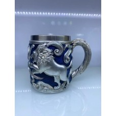 Aslan işlemeli Çelik Kupa Bardak Kod 6974