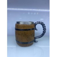 Ahşap Fıçı Çelik Kupa Kod 1152B