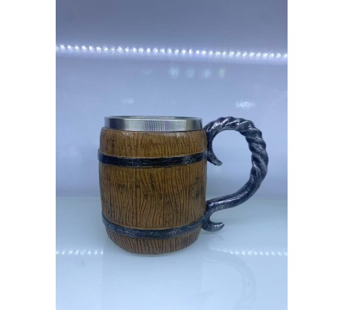 Ahşap Fıçı Çelik Kupa Kod 1152B