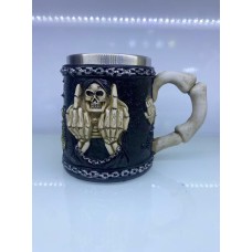 Orta Parmak Motifli çelik kupa bardak Kod 6978